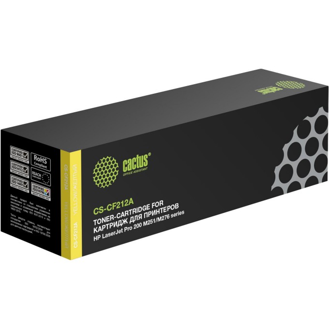 Лазерный картридж CACTUS  (HP 131A) для HP Color LaserJet M251, M251n, M251nw, M276, M276n, M276nw, желтый, 1 800 стр. CS-CF212A
