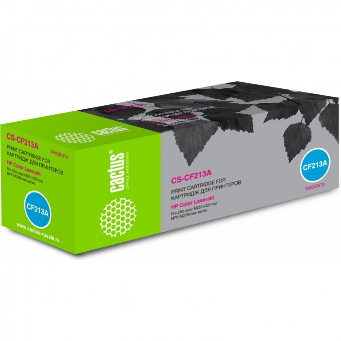 Лазерный картридж CACTUS (HP 131A) для HP Color LaserJet M251, M251n, M251nw, M276, M276n, M276nw, пурпурный, 1 800 стр. CS-CF213A Лазерный картридж CACTUS (HP 131A) для HP Color LaserJet M251, M251n, M251nw, M276, M276n, M276nw, пурпурный, 1 800 стр. CS-CF213A