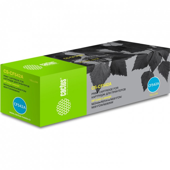 Лазерный картридж CACTUS (HP 203A) для HP Color LaserJet M254dw, M254nw, M280nw, M281fdn, M281fdw, желтый, 1 400 стр. CS-CF542A