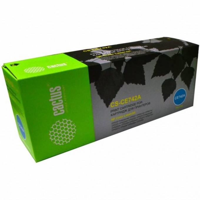 Лазерный картридж CACTUS (HP 307A) для принтеров HP Color LaserJet CP5220 PROFESSIONAL, CP5221, CP5223, CP5225 PROFESSIONAL, CP5225DN, CP5225SN, CP5227, CP5229, желтый, 7 300 стр. CS-CE742A