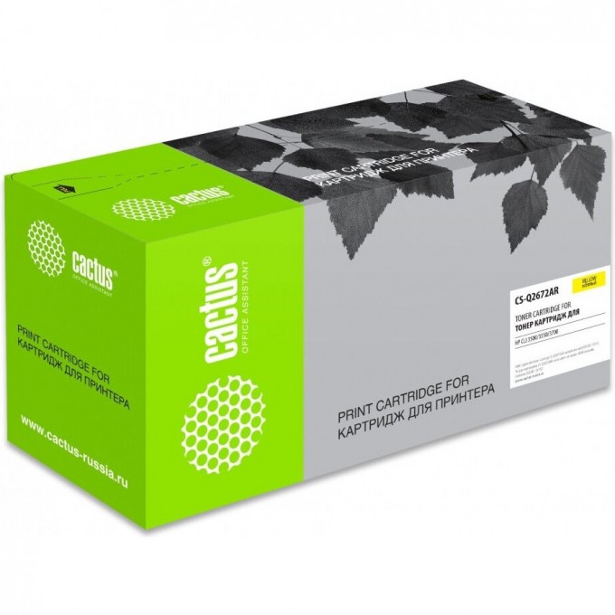 Лазерный картридж CACTUS (HP 309A) для HP Color LaserJet 3500, 3500n, 3550, 3550n, желтый, 4 000 стр. CS-Q2672AR