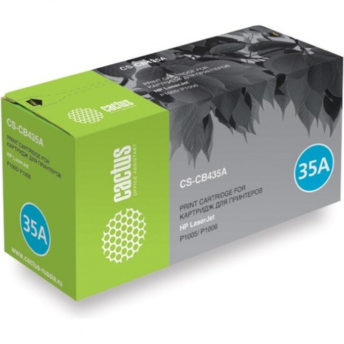 Лазерный картридж CACTUS (HP 35A) для HP LaserJet P1002, P1002w, P1002wl, P1005, P1006, P1007, P1008, P1009, черный, 1 500 стр. CS-CB435A Лазерный картридж CACTUS (HP 35A) для HP LaserJet P1002, P1002w, P1002wl, P1005, P1006, P1007, P1008, P1009, черный, 1 500 стр. CS-CB435A