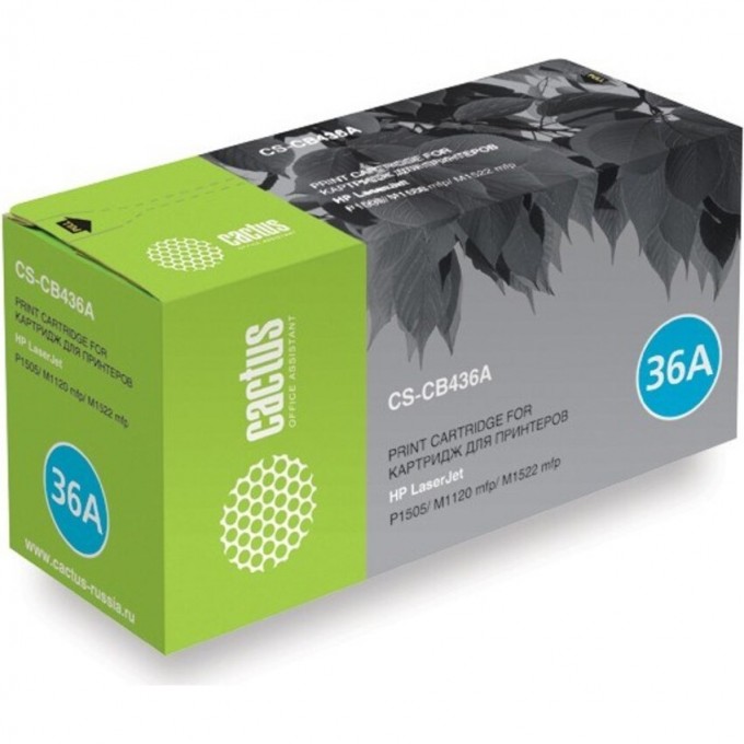 Лазерный картридж CACTUS (HP 36A) для HP LaserJet M1120 MFP, M1120n MFP, M1522 MFP, M1522n MFP, M1522nf MFP, P1504, P1504n, P1505, P1505n, P1506, P1506n, черный, 2 000 стр. CS-CB436A Лазерный картридж CACTUS (HP 36A) для HP LaserJet M1120 MFP, M1120n MFP, M1522 MFP, M1522n MFP, M1522nf MFP, P1504, P1504n, P1505, P1505n, P1506, P1506n, черный, 2 000 стр. CS-CB436A