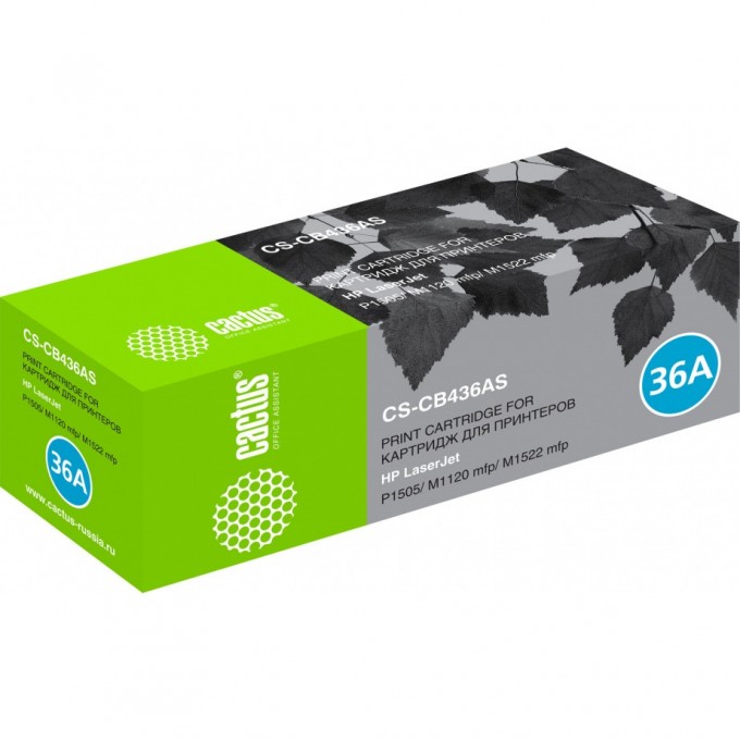 Лазерный картридж CACTUS (HP 36A) для HP LaserJet M1120 MFP, M1120n MFP, M1522 MFP, M1522n MFP, M1522nf MFP, P1504, P1504n, P1505, P1505n, P1506, P1506n, черный, 2 000 стр. CS-CB436AS Лазерный картридж CACTUS (HP 36A) для HP LaserJet M1120 MFP, M1120n MFP, M1522 MFP, M1522n MFP, M1522nf MFP, P1504, P1504n, P1505, P1505n, P1506, P1506n, черный, 2 000 стр. CS-CB436AS