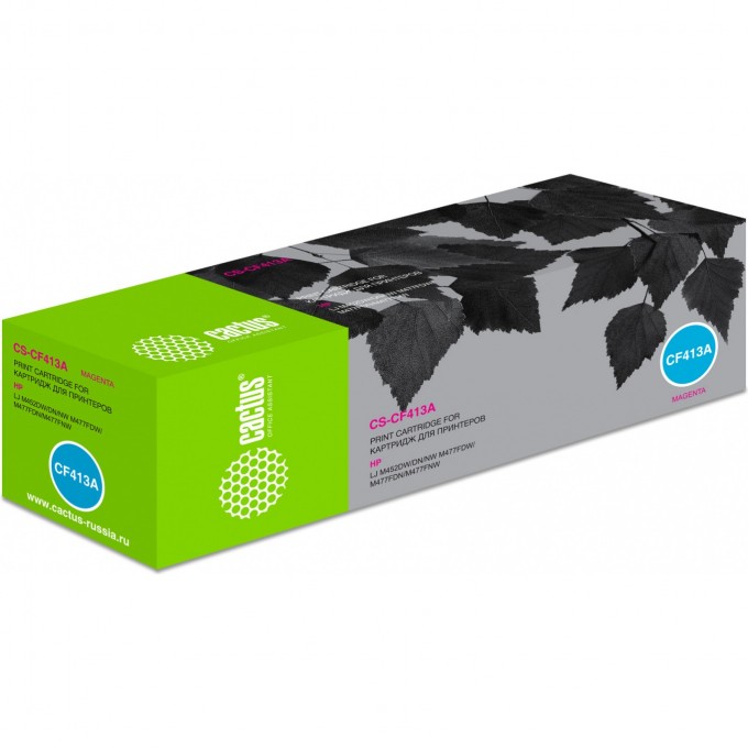 Лазерный картридж CACTUS (HP 410A) для HP Color LaserJet M377, M377dw, M452 Pro, M477, M477fdn, M477fdw, M477fnw, пурпурный, 2 300 стр. CS-CF413A Лазерный картридж CACTUS (HP 410A) для HP Color LaserJet M377, M377dw, M452 Pro, M477, M477fdn, M477fdw, M477fnw, пурпурный, 2 300 стр. CS-CF413A
