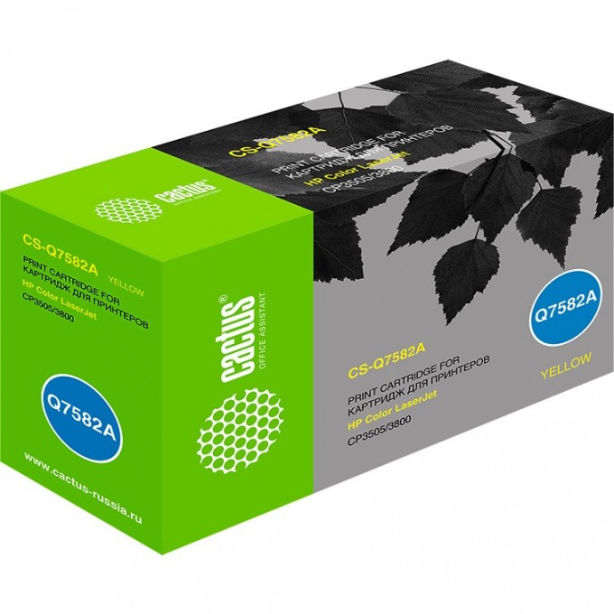 Лазерный картридж CACTUS (HP 503A) для HP Color LaserJet 3800, 3800dn, 3800dtn, 3800n, CP3505, CP3505dn, CP3505n, CP3505x, желтый, 6 000 стр. CS-Q7582A Лазерный картридж CACTUS (HP 503A) для HP Color LaserJet 3800, 3800dn, 3800dtn, 3800n, CP3505, CP3505dn, CP3505n, CP3505x, желтый, 6 000 стр. CS-Q7582A