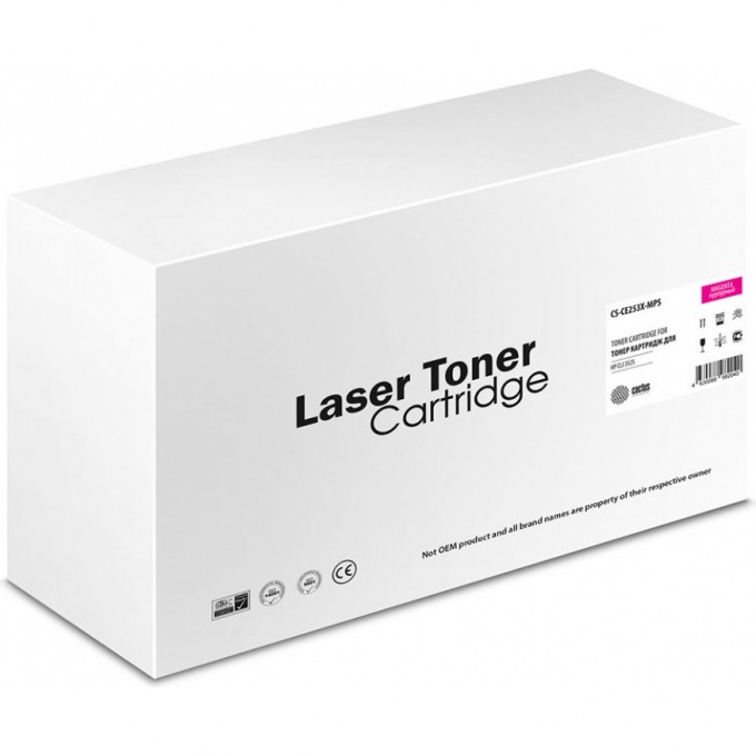 Лазерный картридж CACTUS (HP 504A) для HP Color LaserJet CP3525, CM3530, пурпурный, увеличенной емкости, 11 000 стр. CS-CE253X-MPS Лазерный картридж CACTUS (HP 504A) для HP Color LaserJet CP3525, CM3530, пурпурный, увеличенной емкости, 11 000 стр. CS-CE253X-MPS