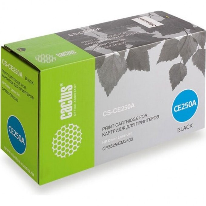Лазерный картридж CACTUS (HP 504A) для принтеров HP Color LaserJet CM3530, CM3530fs MFP, CP3520, CP3525, CP3525dn, CP3525x, черный, 5 000 стр. CS-CE250A Лазерный картридж CACTUS (HP 504A) для принтеров HP Color LaserJet CM3530, CM3530fs MFP, CP3520, CP3525, CP3525dn, CP3525x, черный, 5 000 стр. CS-CE250A