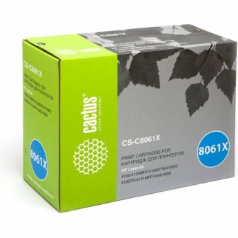 Лазерный картридж CACTUS CS-C8061X (HP 61X) для HP LaserJet 4100, 4100DTN, 4100MFP, 4100N, 4100TN, 4101, 4101 MFP, черный, увеличенной емкости, 10 000 стр. Лазерный картридж CACTUS CS-C8061X (HP 61X) для HP LaserJet 4100, 4100DTN, 4100MFP, 4100N, 4100TN, 4101, 4101 MFP, черный, увеличенной емкости, 10 000 стр.