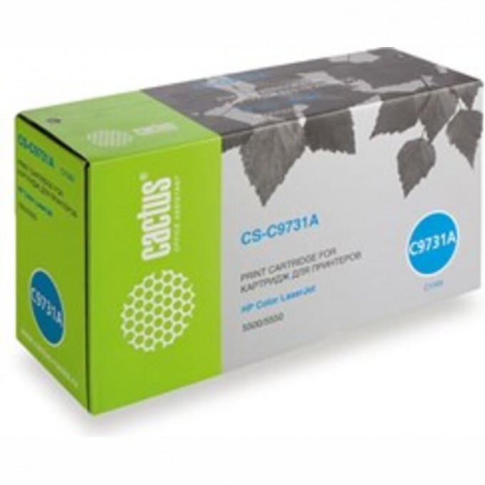 Лазерный картридж CACTUS (HP 645A) для HP Color LaserJet 5500, 5500DN, 5500DTN, 5500HDN, 5500TDN, 5500N, 5550, 5550DN, 5550DTN, 5550HDN, 5550N, голубой, 12 000 стр. CS-C9731AR