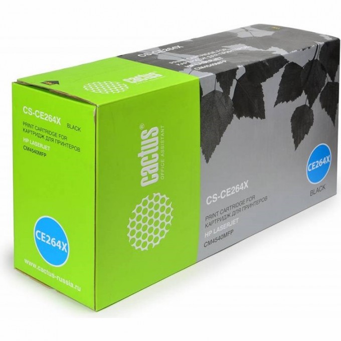 Лазерный картридж CACTUS (HP 646X) для HP Color LaserJet CM4540 MFP, CM4540f MFP, CM4540fskm MFP, черный, увеличенной емкости, 17 000 стр. CS-CE264X Лазерный картридж CACTUS (HP 646X) для HP Color LaserJet CM4540 MFP, CM4540f MFP, CM4540fskm MFP, черный, увеличенной емкости, 17 000 стр. CS-CE264X