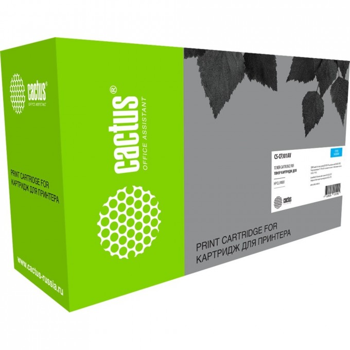 Лазерный картридж CACTUS (HP 827A) для HP Color LaserJet M880 (Enterprise flow MFP), M880z (A2W75A), M880z+ (A2W76A), голубой, 32 000 стр. CS-CF301AV