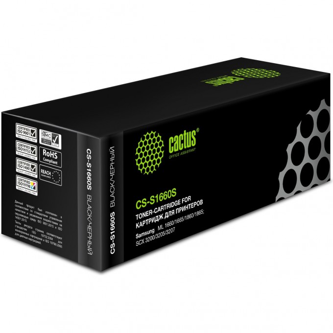 Лазерный картридж CACTUS (MLT-D104S) для Samsung ML1660, 1665, 1667, 1670, 1860, 1865, 1865w, 1867; SCX 3200, 3205, 3207, черный, 1 500 стр. CS-S1660S Лазерный картридж CACTUS (MLT-D104S) для Samsung ML1660, 1665, 1667, 1670, 1860, 1865, 1865w, 1867; SCX 3200, 3205, 3207, черный, 1 500 стр. CS-S1660S