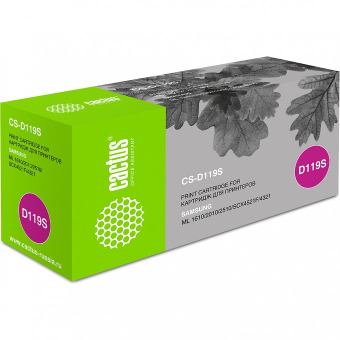 Лазерный картридж CACTUS (MLT-D119S) для Samsung ML1610, 1615, 1620, 1625, 2010, 2010p, 2010r, 2015, 2020, 2510, 2570, 2571, 2571n; SCX4321, 4521, 4521f, 4521fg, черный, 2 000 стр. CS-D119S Лазерный картридж CACTUS (MLT-D119S) для Samsung ML1610, 1615, 1620, 1625, 2010, 2010p, 2010r, 2015, 2020, 2510, 2570, 2571, 2571n; SCX4321, 4521, 4521f, 4521fg, черный, 2 000 стр. CS-D119S