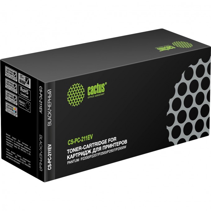 Лазерный картридж CACTUS (PC-211EV) для Pantum M6500, M6550, M6600, M6602n, M6607nw, P2200, P2207, P2500, черный, 1 600 стр. CS-PC-211EV Лазерный картридж CACTUS (PC-211EV) для Pantum M6500, M6550, M6600, M6602n, M6607nw, P2200, P2207, P2500, черный, 1 600 стр. CS-PC-211EV