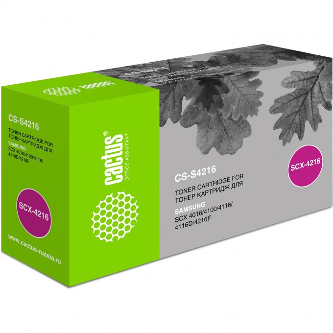 Лазерный картридж CACTUS (SCX-4216D3) для Samsung SCX4016, 4116, 4216, 4216f; SF560, 565, 565P, 750, 755, 755p, черный, 3 000 стр. CS-S4216 Лазерный картридж CACTUS (SCX-4216D3) для Samsung SCX4016, 4116, 4216, 4216f; SF560, 565, 565P, 750, 755, 755p, черный, 3 000 стр. CS-S4216
