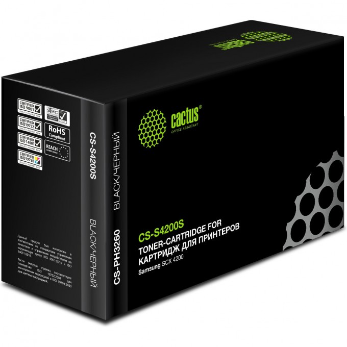 Лазерный картридж CACTUS (SCX-D4200A) для Samsung SCX4200, 4220, черный, 3 000 стр. CS-S4200S Лазерный картридж CACTUS (SCX-D4200A) для Samsung SCX4200, 4220, черный, 3 000 стр. CS-S4200S