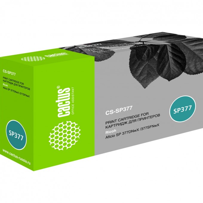 Лазерный картридж CACTUS (SP 377HE) для Ricoh Aficio SP 377DNwX, 377SFNwX, черный, 6 400 стр. CS-SP377 Лазерный картридж CACTUS (SP 377HE) для Ricoh Aficio SP 377DNwX, 377SFNwX, черный, 6 400 стр. CS-SP377