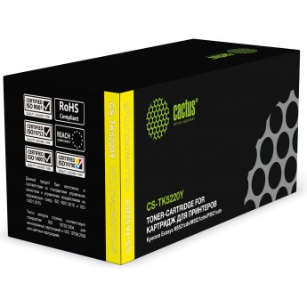Лазерный картридж CACTUS CS-TK5220Y (TK-5220Y) для Kyocera Ecosys M5521cdn, M5521cdw, P5021cdn, P5021cdw, желтый, 1 200 стр. Лазерный картридж CACTUS CS-TK5220Y (TK-5220Y) для Kyocera Ecosys M5521cdn, M5521cdw, P5021cdn, P5021cdw, желтый, 1 200 стр.