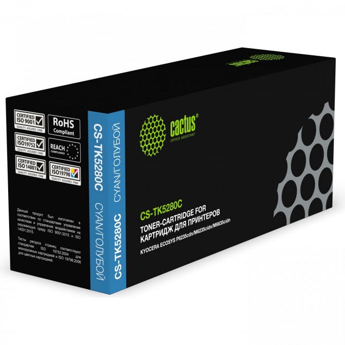 Лазерный картридж CACTUS (TK-5280C) для Kyocera Ecosys P6235cdn, M6235cidn, M6635cidn, голубой, 11 000 стр. CS-TK5280C Лазерный картридж CACTUS (TK-5280C) для Kyocera Ecosys P6235cdn, M6235cidn, M6635cidn, голубой, 11 000 стр. CS-TK5280C