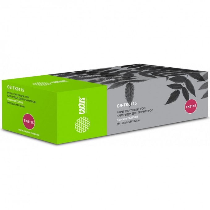 Лазерный картридж CACTUS (TK-6115) для Kyocera Ecosys M4125idn, M4132idn, черный, 15 000 стр. CS-TK6115R Лазерный картридж CACTUS (TK-6115) для Kyocera Ecosys M4125idn, M4132idn, черный, 15 000 стр. CS-TK6115R