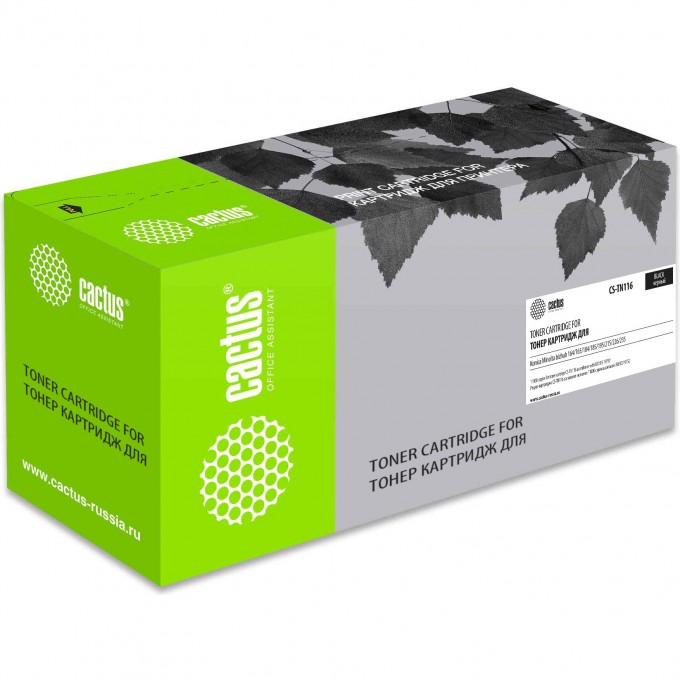 Лазерный картридж CACTUS (TN116 Bk) для Konica Minolta Bizhub 164, 165, 184, 7718, черный, 11 000 стр. CS-TN116