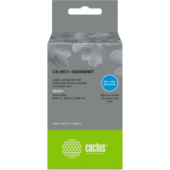Ленточный картридж CACTUS CS-MC1-1000595WT для Brady BMP-41, BMP-51, BMP-53-PC-Linked, черный Ленточный картридж CACTUS CS-MC1-1000595WT для Brady BMP-41, BMP-51, BMP-53-PC-Linked, черный