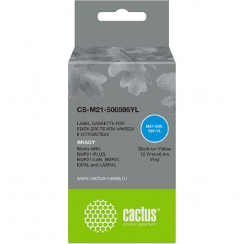 Ленточный картридж CACTUS CS-M21-500595YL для Brady BMP21-PLUS, BMP21-LAB, черный Ленточный картридж CACTUS CS-M21-500595YL для Brady BMP21-PLUS, BMP21-LAB, черный