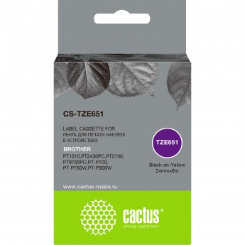 Ленточный картридж CACTUS CS-TZE651 для Brother 1010, 1280, 1280VP, 2700VP, черный Ленточный картридж CACTUS CS-TZE651 для Brother 1010, 1280, 1280VP, 2700VP, черный