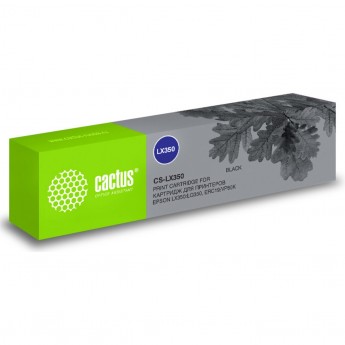 Матричный картридж CACTUS CS-LX350 (S015637) для Epson LX350, LQ350, ERC19, VP80K, черный Матричный картридж CACTUS CS-LX350 (S015637) для Epson LX350, LQ350, ERC19, VP80K, черный