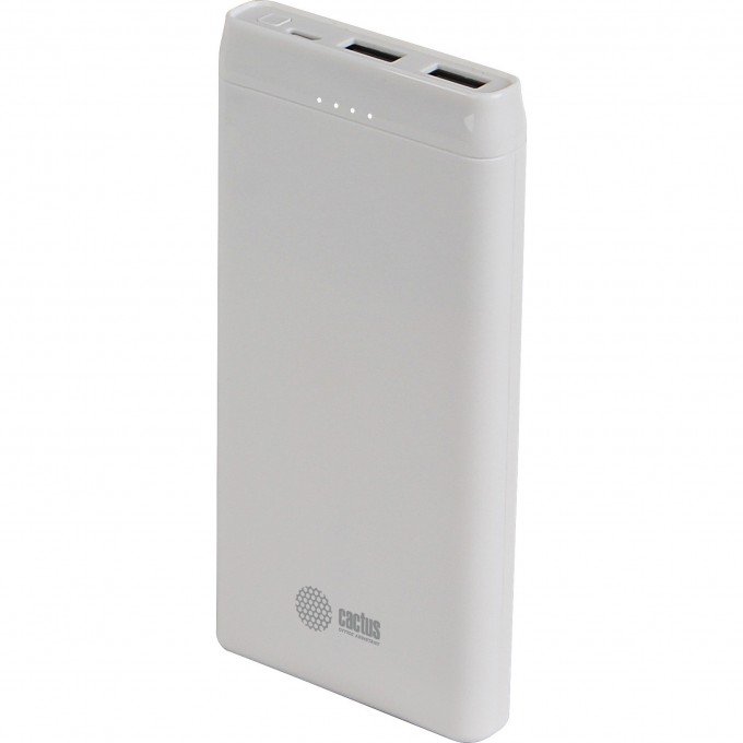 Мобильный аккумулятор CACTUS 10000mAh 2.1A 2xUSB белый CS-PBFSMT-10000 Мобильный аккумулятор CACTUS 10000mAh 2.1A 2xUSB белый CS-PBFSMT-10000