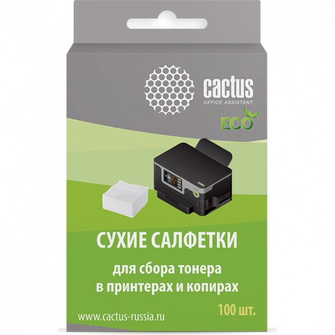 Салфетки CACTUS для сбора тонера 100шт сухих CS-P2003E Салфетки CACTUS для сбора тонера 100шт сухих CS-P2003E