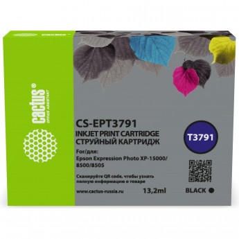 Струйный картридж CACTUS CS-EPT3791 (378XL) для Epson Expression Photo XP-8500, XP-8505, XP-8600 черный Струйный картридж CACTUS CS-EPT3791 (378XL) для Epson Expression Photo XP-8500, XP-8505, XP-8600 черный