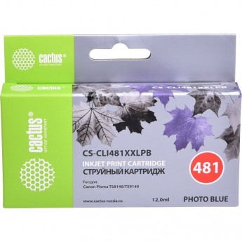 Струйный картридж CACTUS CS-CLI481XXLPB (CLI-481C XXL) для Canon Pixma TS8140, TS9140, голубой, для фото-печати, 12 мл Струйный картридж CACTUS CS-CLI481XXLPB (CLI-481C XXL) для Canon Pixma TS8140, TS9140, голубой, для фото-печати, 12 мл