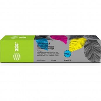 Струйный картридж CACTUS CS-F6T82AE (HP 973X) для HP PageWide Pro 452dw, Pro 477dw, увеличенной емкости, пурпурный, 110 мл Струйный картридж CACTUS CS-F6T82AE (HP 973X) для HP PageWide Pro 452dw, Pro 477dw, увеличенной емкости, пурпурный, 110 мл