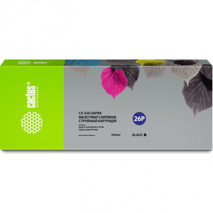 Струйный картридж CACTUS (SJIC26P(K)) для Epson ColorWorks TM-C7500, черный, 295 мл CS-SJIC26PBK Струйный картридж CACTUS (SJIC26P(K)) для Epson ColorWorks TM-C7500, черный, 295 мл CS-SJIC26PBK