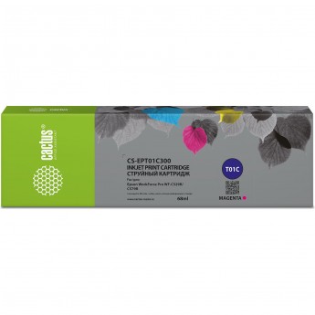 Струйный картридж CACTUS CS-EPT01C300 T01C для Epson WF Pro WF-C529RDTW, C579RD2TWF, C579RDTWF Pro, пурпурный, 68 мл Струйный картридж CACTUS CS-EPT01C300 T01C для Epson WF Pro WF-C529RDTW, C579RD2TWF, C579RDTWF Pro, пурпурный, 68 мл
