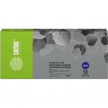 Струйный картридж CACTUS CS-EPT01C100 T01C для Epson WorkForce Pro WF-C529RDTW, WF-C579RD2TWF, WF-C579RDTWF Pro, черный, 188 мл Струйный картридж CACTUS CS-EPT01C100 T01C для Epson WorkForce Pro WF-C529RDTW, WF-C579RD2TWF, WF-C579RDTWF Pro, черный, 188 мл