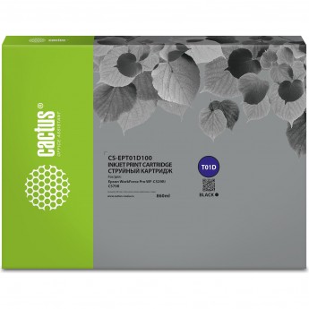 Струйный картридж CACTUS CS-EPT01D100 (T01D1) для Epson WorkForce Pro WF-C529R, C529RDTW, C529RDTW EPP, черный, 860 мл Струйный картридж CACTUS CS-EPT01D100 (T01D1) для Epson WorkForce Pro WF-C529R, C529RDTW, C529RDTW EPP, черный, 860 мл