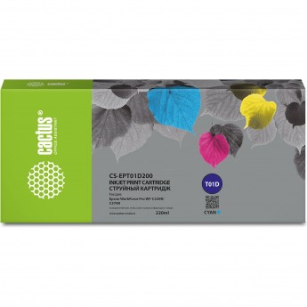 Струйный картридж CACTUS CS-EPT01D200 (T01D2) для Epson WFPro WF-C529R, C529RDTW, C529RDTW EPP, голубой, 220 мл Струйный картридж CACTUS CS-EPT01D200 (T01D2) для Epson WFPro WF-C529R, C529RDTW, C529RDTW EPP, голубой, 220 мл