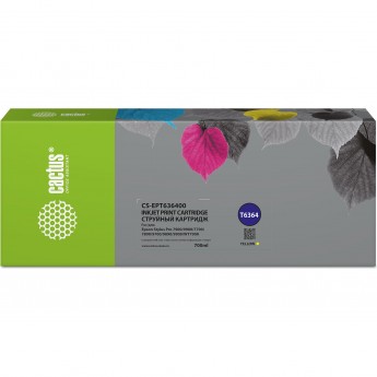 Струйный картридж CACTUS CS-EPT636400 (T6364) для Epson Stylus PRO 7700, 7890, 7900, 9700, желтый, 700 мл Струйный картридж CACTUS CS-EPT636400 (T6364) для Epson Stylus PRO 7700, 7890, 7900, 9700, желтый, 700 мл