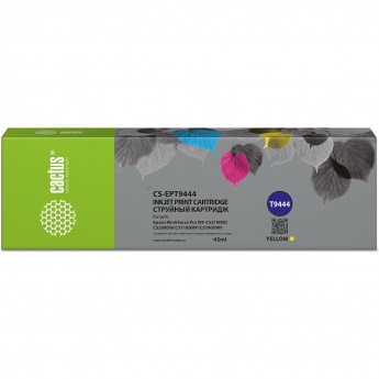 Струйный картридж CACTUS CS-EPT9444 (T9444) для Epson WorkForce WF-C5290DW, WF-C5790DW, желтый, 45 мл Струйный картридж CACTUS CS-EPT9444 (T9444) для Epson WorkForce WF-C5290DW, WF-C5790DW, желтый, 45 мл